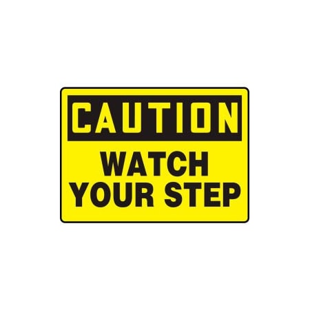 Accuform Accuform Caution Sign, Watch Your Step, 14inW x 10inH, Plastic MSTF661VP